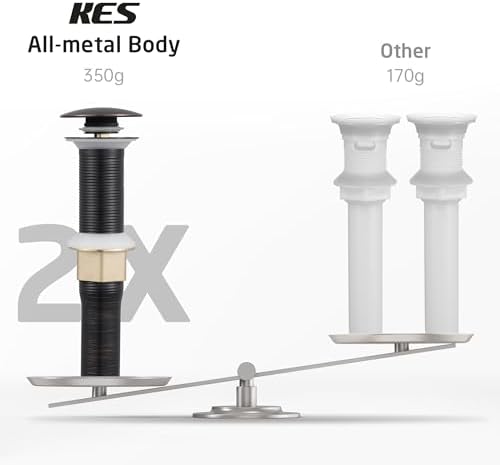 KES Bathroom Sink Drain with Strainer Basket Hair Catcher Anti Clog Pop Up Drain Stopper Vanity Vessel Sink Without Overflow, Oil Rubbed Bronze S2013D-ORB - Image 3