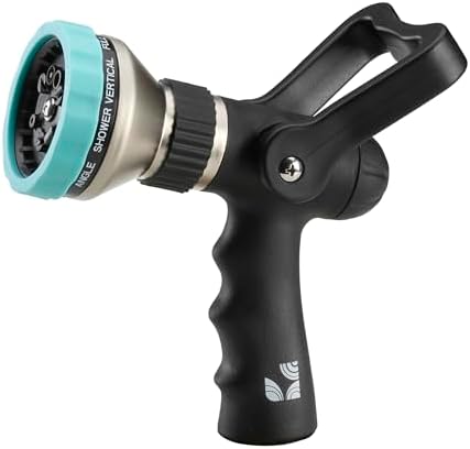 Heavy Duty Metal Fireman’s Hose Nozzle 500003, 10-Pattern Hose Sprayer with Lever Control & Comfort Grip, High Flow Design, by New England Garden Tools, for Watering Plants, Yards, Washing Cars & Pets by NewEnglandGardenTools