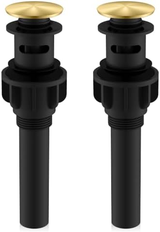 KENES 2 Pack Brushed Gold Pop Up Bathroom Sink Drain Assembly with Overflow by KENESBathroomKitchen