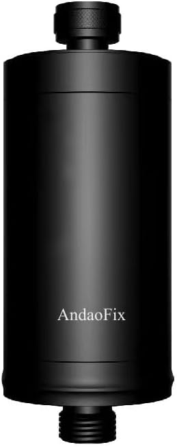 Metal Durable High Flow Shower Filter, 90% dechlorination effect, adsorbs heavy metals, balances the ph level of the water, relieves your skin from dryness, Matte Black Showerhead Filter by AndaoFix