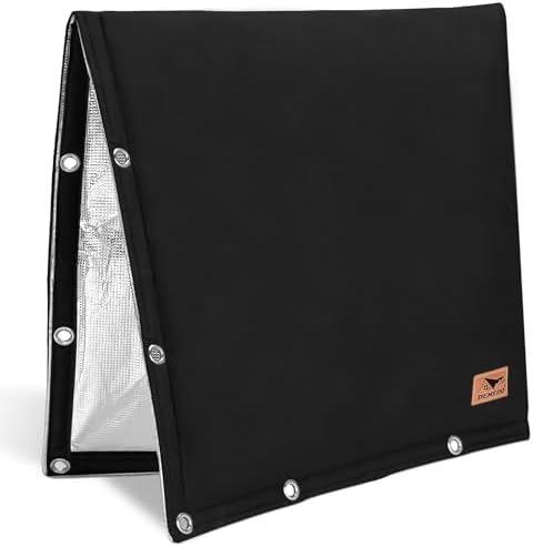 Backflow Preventer Insulation Cover - 2 Way Opening Pipe Insulation Cover for Irrigation Valve, Sprinkler Cover for Outside - Winter Freeze Protection Backflow Cover - 24" W x 24" H, Black by DEMEDO