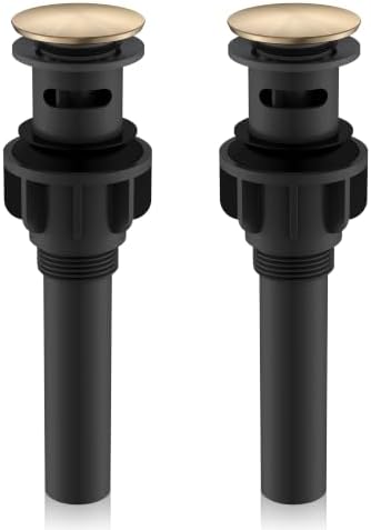 KENES 2 Pack Champagne Bronze Bathroom Sink Drain Assembly with Overflow by KENESBathroomKitchen