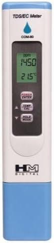 HM Digital COM-80 Electrical Conductivity (EC) and Total Dissolved Solids Hydro Tester, 0-5000 ppm TDS Range, 1 ppm Resolution, +/- 2% Readout Accuracy - Image 5