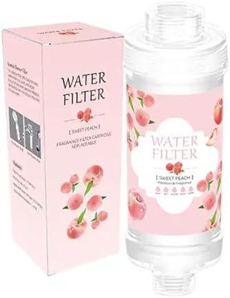 Vitamin C Shower Filter for Hard Water Filter Shower Aromatherapy Replacement Cartridge Bathroom Accessories Remove Chlorine Fluoride Heavy Metals Improves Skin Condition Protects Hair Peach by Unknown