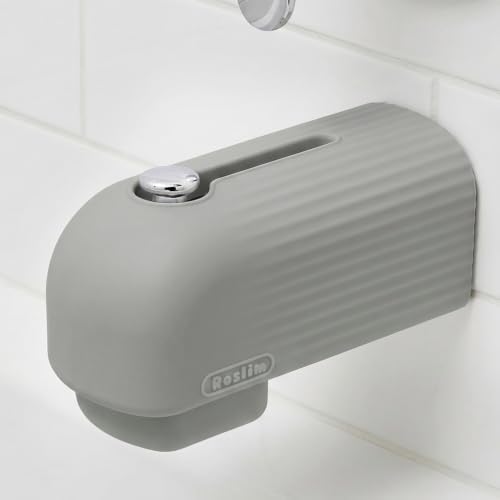 Roslim Baby Bathtub Faucet Cover, Upgraded Silicone Bath Faucet Cover for Kids, Bath Spout Cover for Baby, Faucet Cover for Bathtub Safety, Toddler Bath Tub Water Spout Cover, Universal Fit, Grey by Roslim