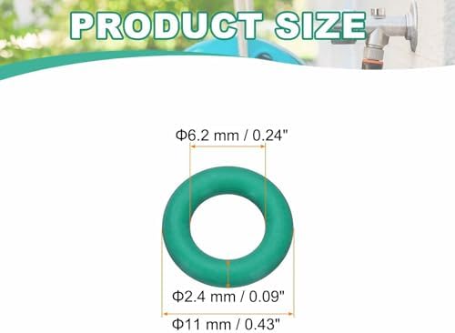 HARFINGTON 20 Pcs Fluorine Rubber O-Rings 11mm OD 6.2mm ID 2.4mm Width Round Sealing O Ring Seal Gasket for Industrial Engines Plumbing Faucet Hose Automotive - Image 2