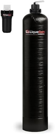 LiquaGen Manual Backwash Whole House Water Filter System with Carbon + KDF Media and Final Sediment Filtration, High-Flow Design, Durable Tank, Easy Hand Rinse Operation (1-3 Bathrooms) by LiquaGen