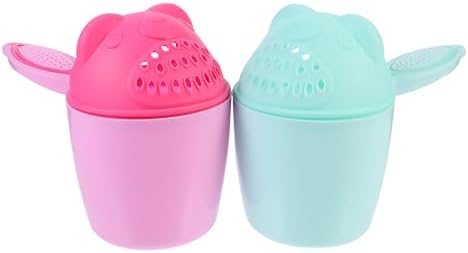 2pcs Cartoon Bear Baby Shampoo Rinse Cup with Comfortable Grip by OUNONA
