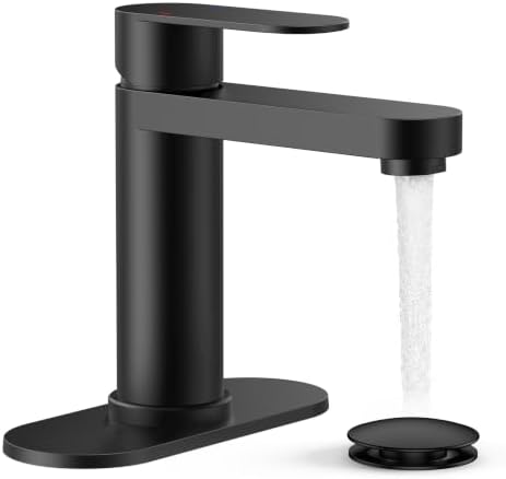 FORIOUS Bathroom Faucet 1 Hole, Single Handle Vanity Faucet Matte Black by FORIOUS