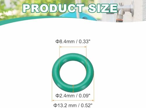 HARFINGTON 20 Pcs Fluorine Rubber O-Rings 13.2mm OD 8.4mm ID 2.4mm Width Round Sealing O Ring Seal Gasket for Industrial Engines Plumbing Faucet Hose Automotive - Image 2