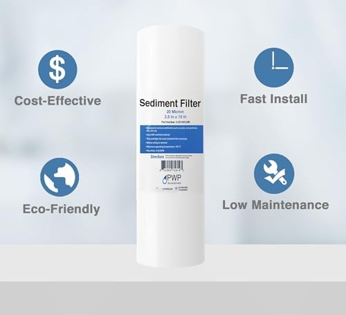 Sediment Water Filtration System with Clear 2.5X 10" Housing 3/4 "Ports, Removes Dirt, Sand, Silt and Rust - Image 3