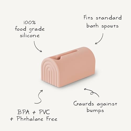 mushie Bath Spout Cover | Soft Silicone Bathtub Faucet Safety Guard for Kids | Universal Fit (Soft Lilac) - Image 2