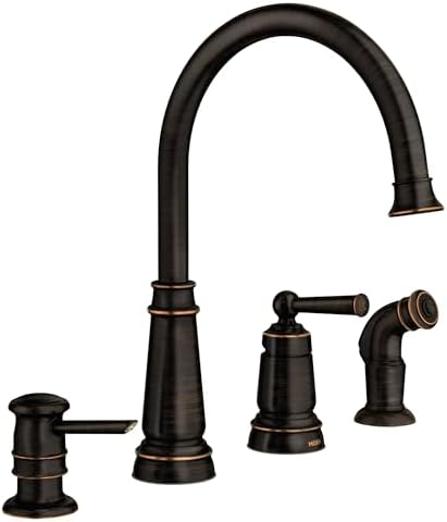 Moen 87042BRB Mediterranean Bronze High Arc Kitchen Faucet with Soap Dispenser by Unknown