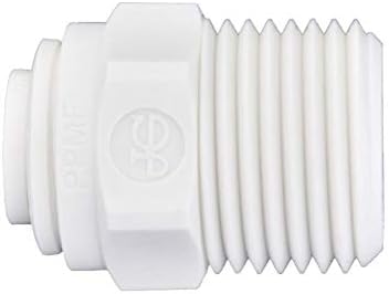 John Guest 1/4 Inch OD x 3/8 Inch NPT Straight Connector, Push to Connect Plastic Plumbing Fitting, PP010823WP - Image 2