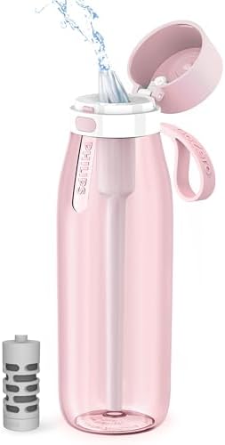 PHILIPS Filtered Water Bottle, BPA-Free Tritan, Travel Portable 36oz Pink by PhilipsWater