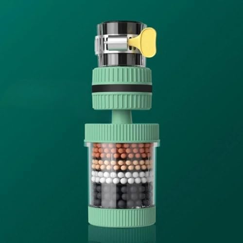 Removable and Washable 6-Layer Faucet Filter Universal Splash-Proof Water-Saving Device Kitchen Tap Water Filter Nozzle,New Type,Green,1 PC by Unknown