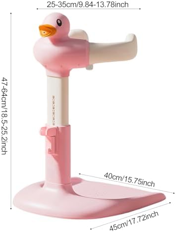 Adjustable Baby Shower Rack Anti-Slip Base Toddler Bath Stand Duck Design Portable Height Width Adjustable for 8-24 Months Kids A - Image 4