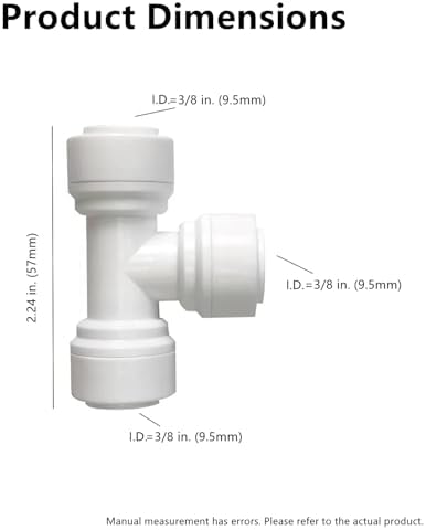 3/8 inch Tee Connector Push to Connect Fittings Plastic Quick Fitting for water purification&RO System (5, 3/8" Tube O.D.X3/8" Tube O.D.X 3/8" Tube O.D.) - Image 2