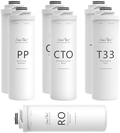 SimPure T1-400 RO System 1-Year Replacement Water Filter Set, 7 Pack by SimPure_Water