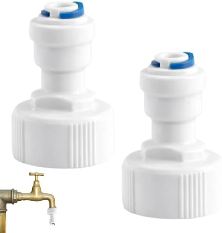 RO Faucet Adapter, Garden Hose to 1/4 Tubing Adapter 2-Pack, 3/4 FNPT to 1/4 Quick Connect Fitting for Reverse Osmosis Water Filter Systems by Unknown
