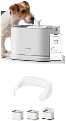 Bundle of PETLIBRO Dog Water Fountain Stainless Steel Tray with PETLIBRO Splash Shield, Fountain for Dogs Inside with App Monitoring, 3L Dog Fountain Water Bowl, Automatic Water Dispenser for Dogs by Unknown
