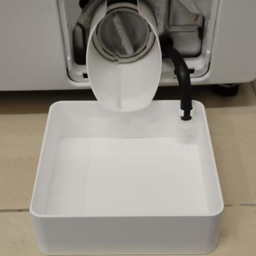 Washing Machine Filter Drain Tray, Washer Drain Tray, Water Guide Basin for LG Washing Machine Drain Filter Runoff Collects Excess Water ABS Material 19x8x8cm Black White 1Piece - Image 6