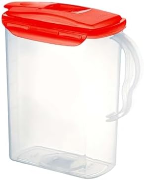 LocknLock Aqua Fridge Door Water Jug | Clear Pitcher | BPA Free Plastic Pitcher with Lid | 3 Quart Pitcher with Lid for Water, Juice, Tea & More Beverages, Red - Image 2