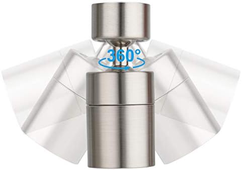Hibbent cUPC Certified 2-Flow 360° Swivel Faucet Aerator, Brushed Nickel - Image 3