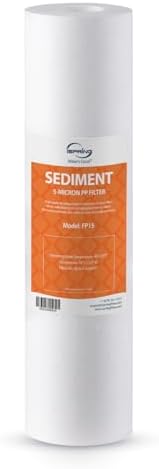 iSpring FP15 NSF Certified Sediment Water Filter Cartridges Replacement, 5 Micron 10" x 2.5" Universal Sediment Filter, 15,000-Gallon Multi-Layer Cartridge by iSpring