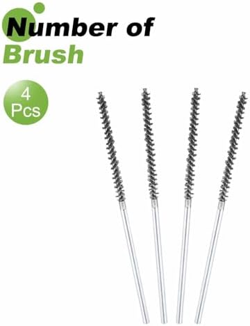 HARFINGTON 4pcs Wire Bore Brush 7 x 1/4" 3/16 Inch Shank Stainless Steel Bristles Cleaning Brush for Clean Car Part Tube Kitchen Garage - Image 3