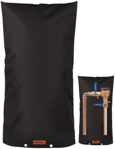 Outdoor Pipe Insulation Cover Backflow Preventer Black 14''W*28''H by Wsobue