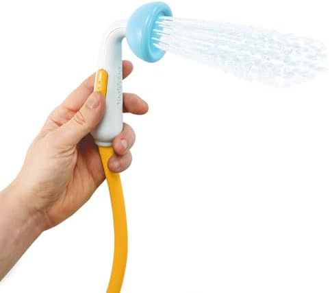 Yookidoo Baby Bath Shower Head - Elephant Water Pump and Trunk Spout Sprayer - One Handed Flow Control for Newborn Babies in Tub Or Sink (Blue&Orange) - Image 5