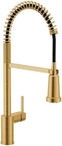Moen Align Brushed Gold 3-in-1 Water Filtration Pre-Rinse Spring Pull Down Kitchen Faucet, Water Filter for Sink Faucet Sold Separately, F5923BG by Unknown