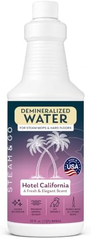 Steam & Go Demineralized Water for Steam Mop – Hotel California Scent, 32 Ounces (Pack of 1) | Scented Floor Cleaner Solution, Ready-to-Use, Compatible with Any Steam Cleaner by SteamandGo