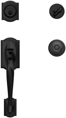 SCHLAGE Front Door Entry Handleset, Georgian Knob, Matte Black - Image 6