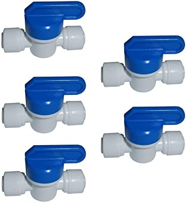 Food-Grade Quick Connector Push-In Tube Fitting,1/4"O.D. Equal Tube Shut off Ball Valve for Reverse Osmosis Water Filter Purifier (Pack of 5) - Image 3