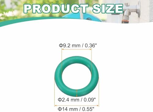 HARFINGTON 20 Pcs Fluorine Rubber O-Rings 14mm OD 9.2mm ID 2.4mm Width Round Sealing O Ring Seal Gasket for Industrial Engines Plumbing Faucet Hose Automotive - Image 2