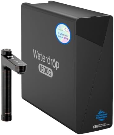 Waterdrop X16 Reverse Osmosis System Alkaline Mineral 1600GPD Bronze Faucet by Waterdrop