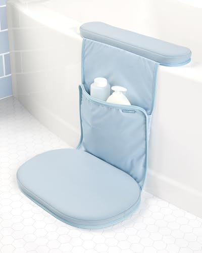 Skip Hop Baby Bath All-in-One Cushioned Elbow Saver & Kneeler Pad Set with Height-Adjustable Design and Quick-Dry Material, Wave by Unknown