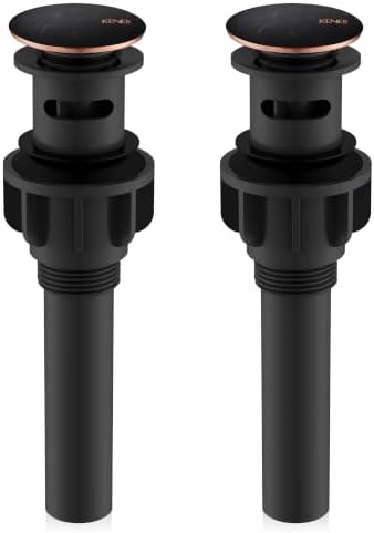 KENES 2 Pack Oil Rubbed Bronze Pop Up Bathroom Sink Drain with Overflow by KENESBathroomKitchen