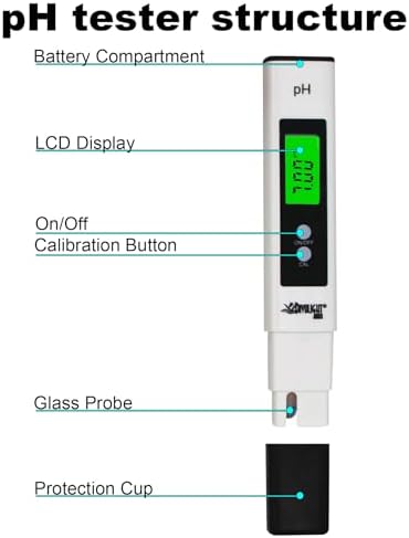 Digital PH Meter - High Accuracy Digital Water Quality Tester with 0-14 PH Measurement Range for Household Drinking, Pool and Aquarium with ATC - Image 3