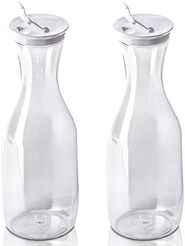DecorRack 50 oz Water Carafe with Flip Top Lid, BPA-Free Plastic (2 Pack) - Image 4