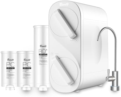 RO Water Filtration System,800 GPD Fast Flow, Tankless,Reduces TDS,2:1 Pure to Drain RO Filters Long Life Used for 48-60 Months,LED Purifier, Smart Faucet by Bevilt