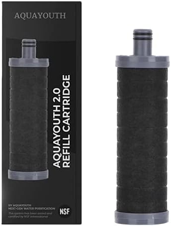 AQUAYOUTH 2.0 Carbon Shower Head Filter | Removes Chlorine, Heavy Metals, And More | Great For Dry Skin, Dry Hair, And More | NSF Certified (2.0 Carbon Refill Cartridge) by AQUAYOUTH