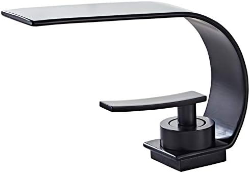 Becola Matte Black Modern Single Hole Bathroom Faucet, Low Arc Brass Ceramic Valve Vanity Sink Faucet, Single Handle 1 Hole / 3 Holes Hot and Cold Water Mixer Tap by BECOLA