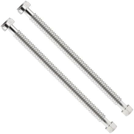18inch Stainless Steel Corrugated Water Heater Connector Flexible for Female Iron Water Pipes Fitting, 3/4" FIP x 1" FIP, 18" Length (2 Packs) by Watflow