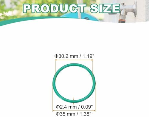HARFINGTON 10 Pcs Fluorine Rubber O-Rings 35mm OD 30.2mm ID 2.4mm Width Round Sealing O Ring Seal Gasket for Industrial Engines Plumbing Faucet Hose Automotive - Image 2