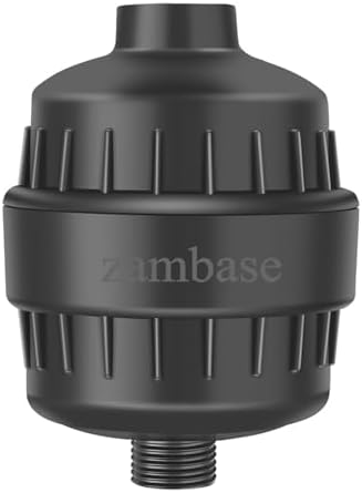 Shower Head Filter cuts hard water;eases dry skin,dandruff,eczema.Black1pcs by Zambase