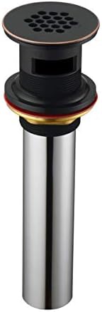 Purelux Grid Drain Strainer Assembly with Overflow for Bathroom Sink, Made of Brass Oil Rubbed Bronze by Purelux