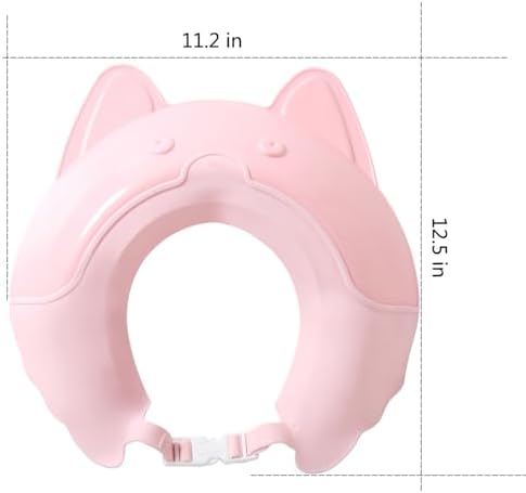 Shower Cap for Kids, Baby Shower Cap bath wash Shampoo rinser shield Hat Adjustable head hair Visor Protection Toddler and Children,Prevent water from entering eyes and ears (Pink fox) - Image 4